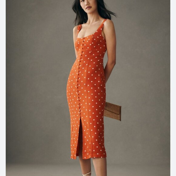 Anthropologie Dresses & Skirts - ANTHROPOLOGIE MAEVE polka dot button front midi dress 2